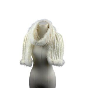 White House Black Market Womens Faux Fur Shawl Wrap